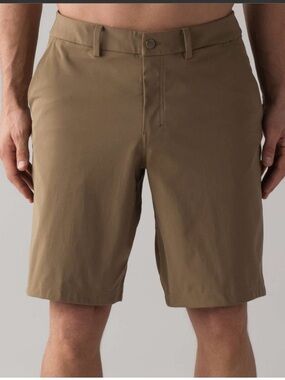 lululemon athletica Men's Flat Front Chino-Style Shorts - Tan